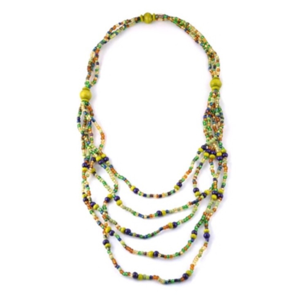 Eco naturals multi layered beaded necklace